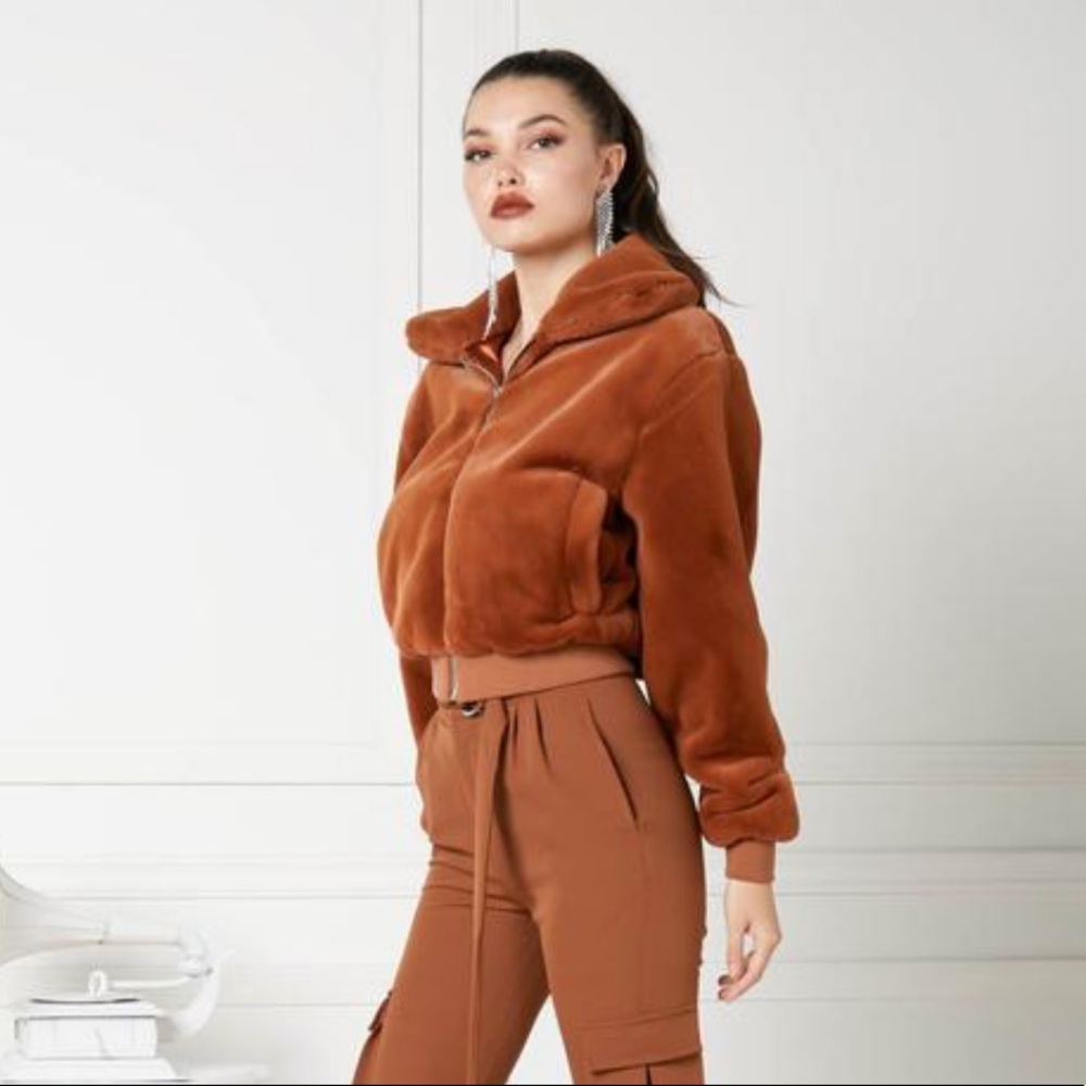 NWT ✨ Eggie Chestnut Teddy Jacket Small